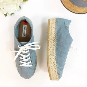 Steve Madden Blue Chambray Espadrille Sneaker